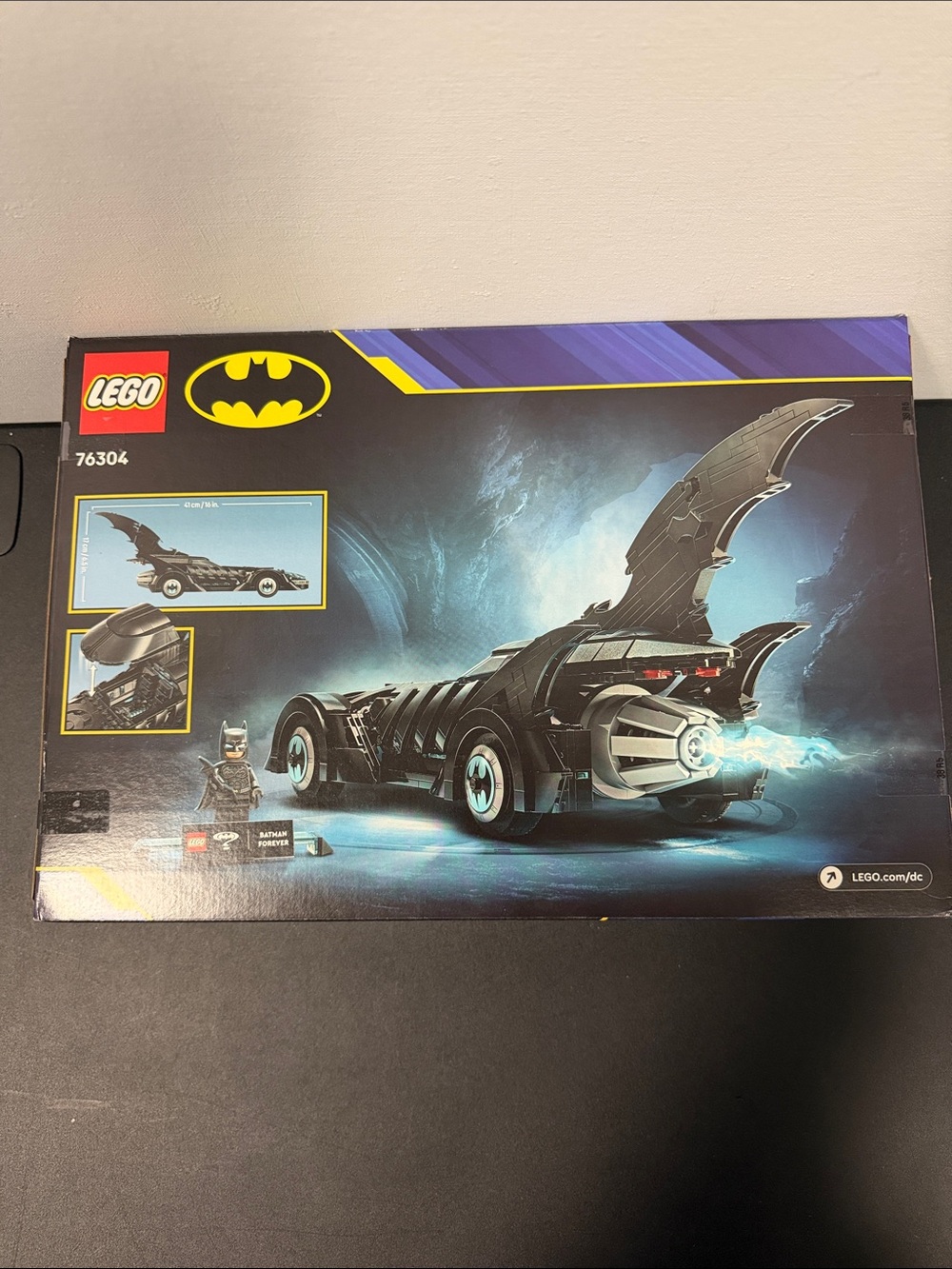 LEGO Black and Light Blue Batman Batmobile 76304 - Picture 2 of 2
